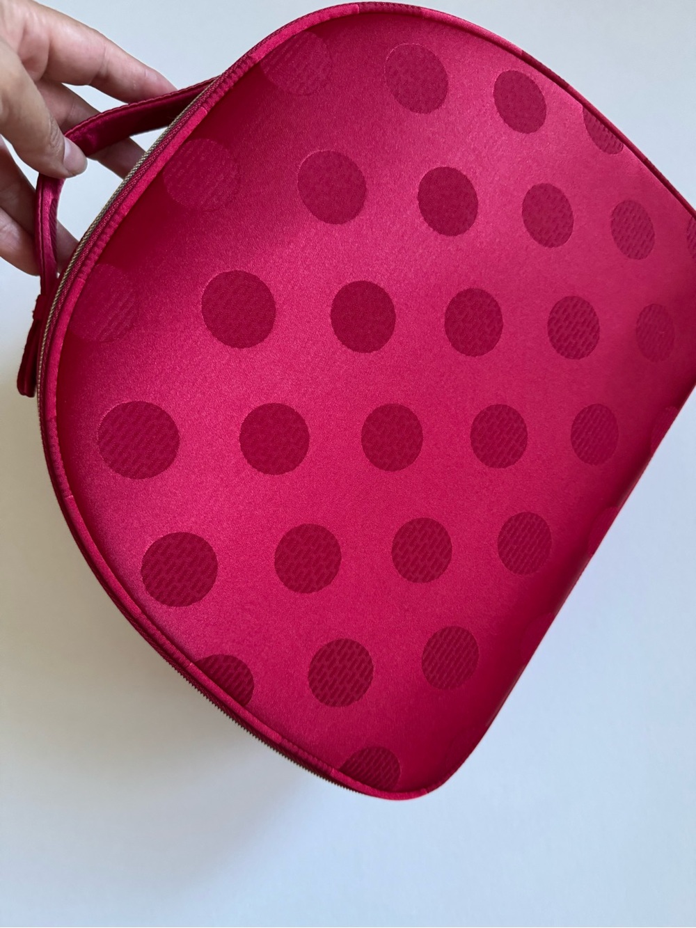Women's Pink Polka Dot Neoprene Cosmetic Pouch